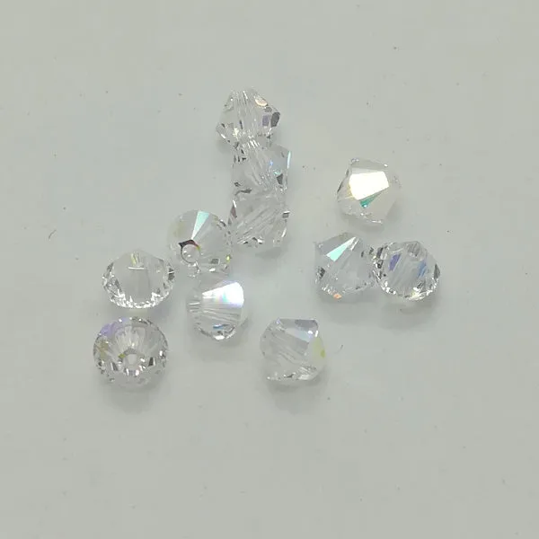 Swarovski - Cristalli bi-cono 4 mm - Crystal AB (10 pz)