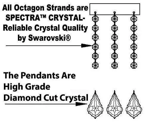 Swarovski Crystal Trimmed Chandelier Lighting Chandeliers H35" X W46" Great for The Foyer, Entry Way, Living Room, Family Room and More! - A83-B62/2MT/24 1SW