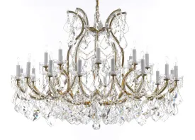 Swarovski Crystal Trimmed Chandelier Lighting Chandeliers H35" X W46" Great for The Foyer, Entry Way, Living Room, Family Room and More! - A83-B62/2MT/24 1SW
