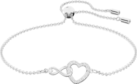 Swarovski Silver  Infinity Heart Rhodium Plated Bracelet