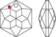 Swarovski Strass Crystal 14mm Clear Hexagon Star prism bead with One Hole