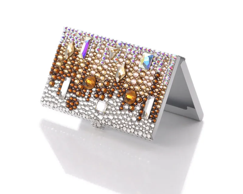 Symphony Bling Swarovski Crystal Business Card Holder Case - Brown
