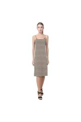 Toffee Stripes Alcestis Slip Dress (Model D05)