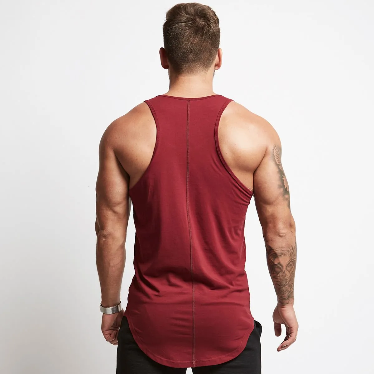 Vanquish Essential Burgundy Longline Tank Vest