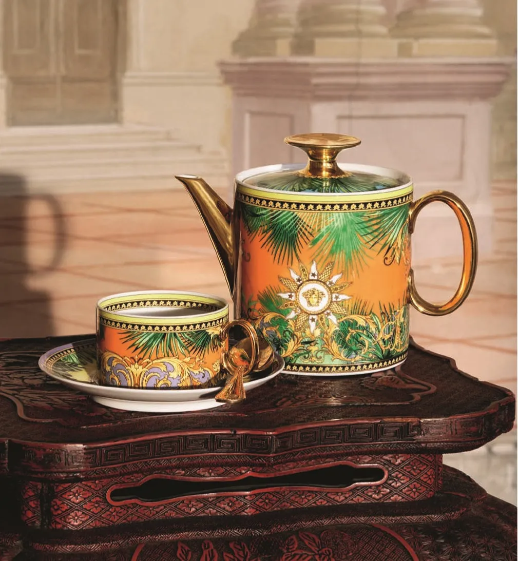 Versace 叢林動物咖啡杯組 點心盤-4入