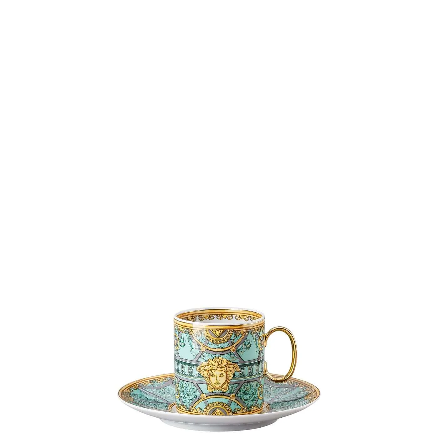 Versace meets Rosenthal La scala del Palazzo High coffee cup and saucer green